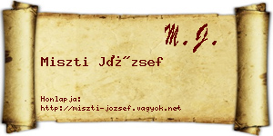 Miszti József névjegykártya